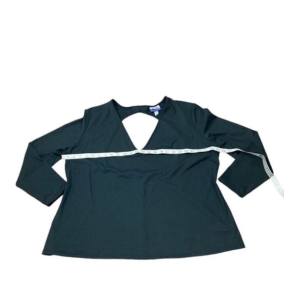 Future Collective by Kahlana Barfield Brown Black Long Sleeve Cutout Back, 3X - Picture 7 of 11